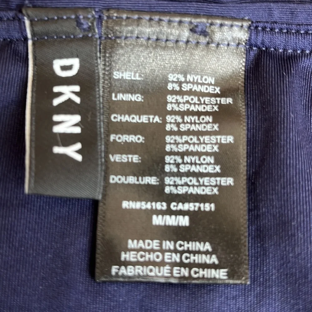 DKNY 2pc. Bikini Bathing Suit. Retro Style Hi Waist w/Padded Underwire Bra. Navy - Picture 11 of 12